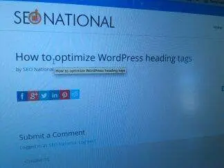 optimize WordPress heading